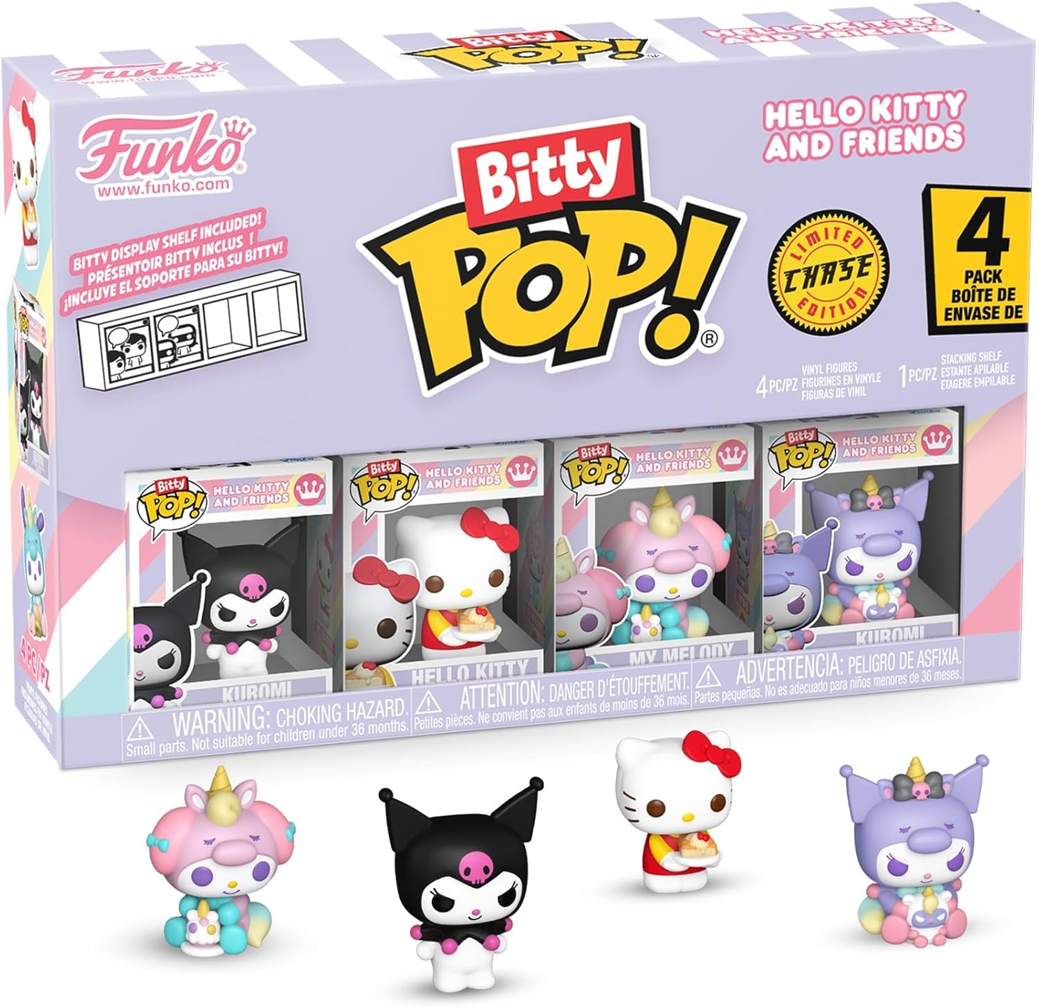 Funko Bitty POP Sanrio - Kuromi - Hello Kitty - My Melody - Kuromi CHASE